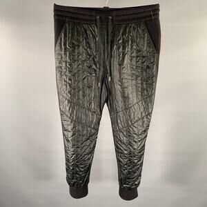 HELMUT LANG Size XL Black Quilted Polyester Cotton Joggers Casual Pants